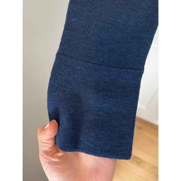 Eileen Fisher Women's M P Open Front Cardigan Sweater Midnight Blue Merino Wool - Picture 8 of 12